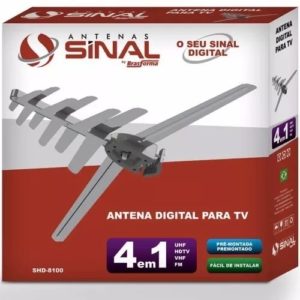 ANTENA EXTERNA 4X1 VHF FM HDTV UHF - SINAL ANTENAS